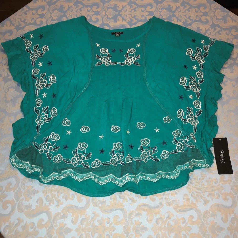 NWT Rhapsody Teal Blouse